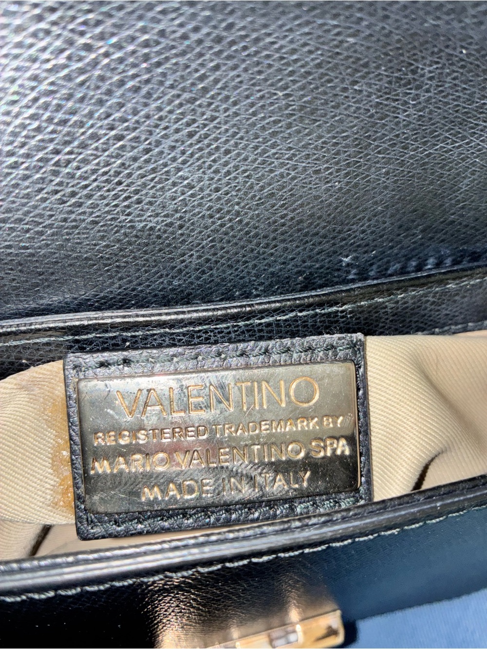 VALENTINO BY MARIO VALENTINO Fleurette Palmellato Crossbody Bag Black Leather - Picture 14 of 14